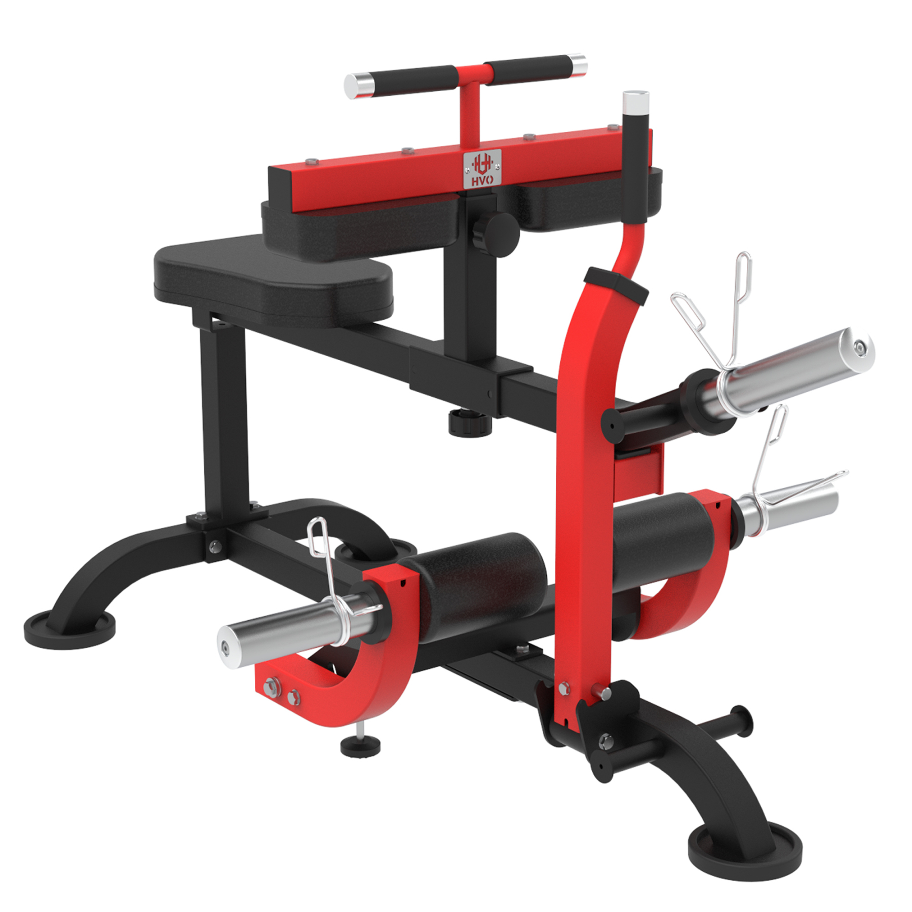 HVO Seated Calf Raise Machine: Tibialis Trainer 2 in 1 Adjustable Calves Workout Equipment Home Gym Red