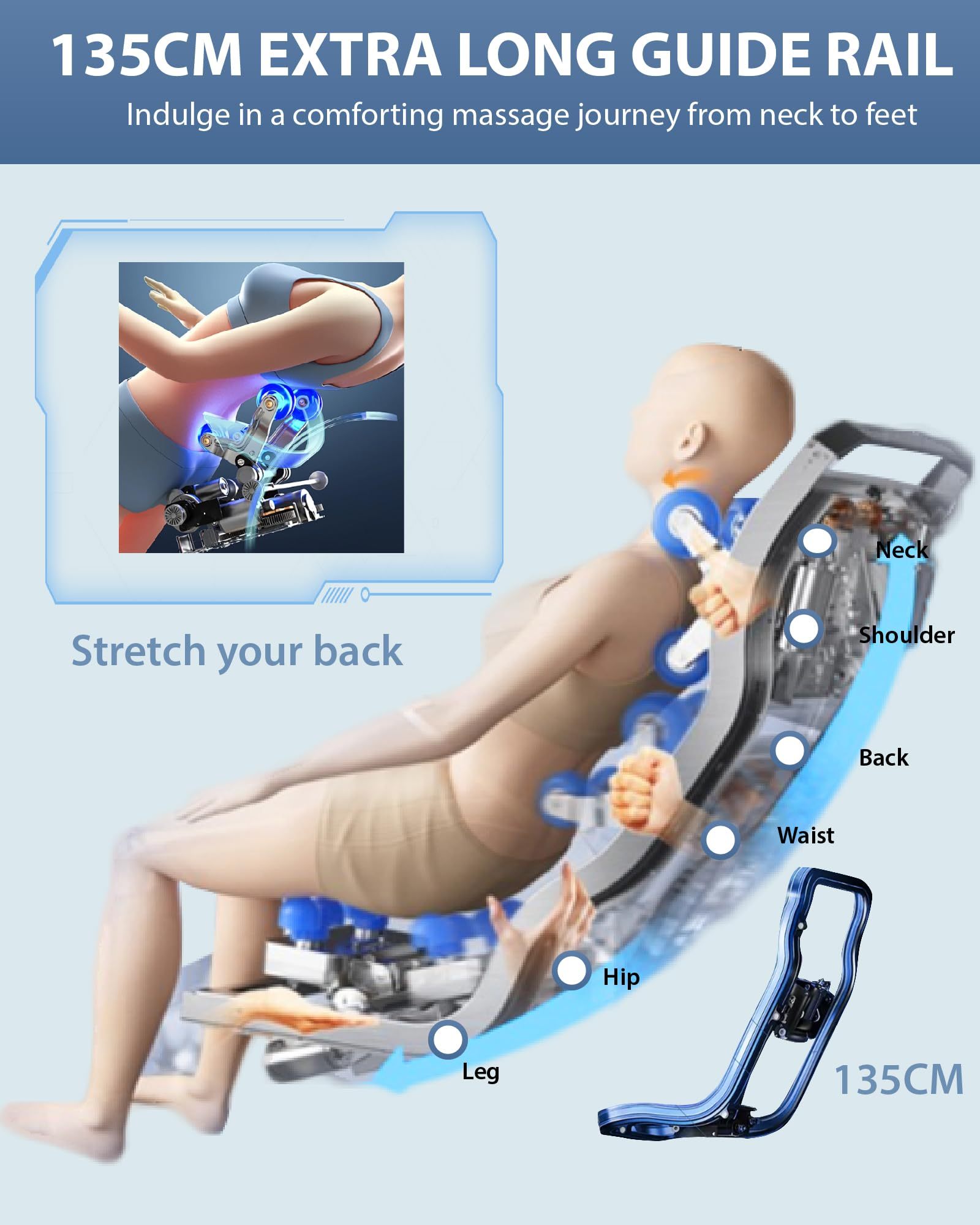 4D Massage Chair: Full Body Zero Gravity Massage Chair Full Body SL Track Chair Massage