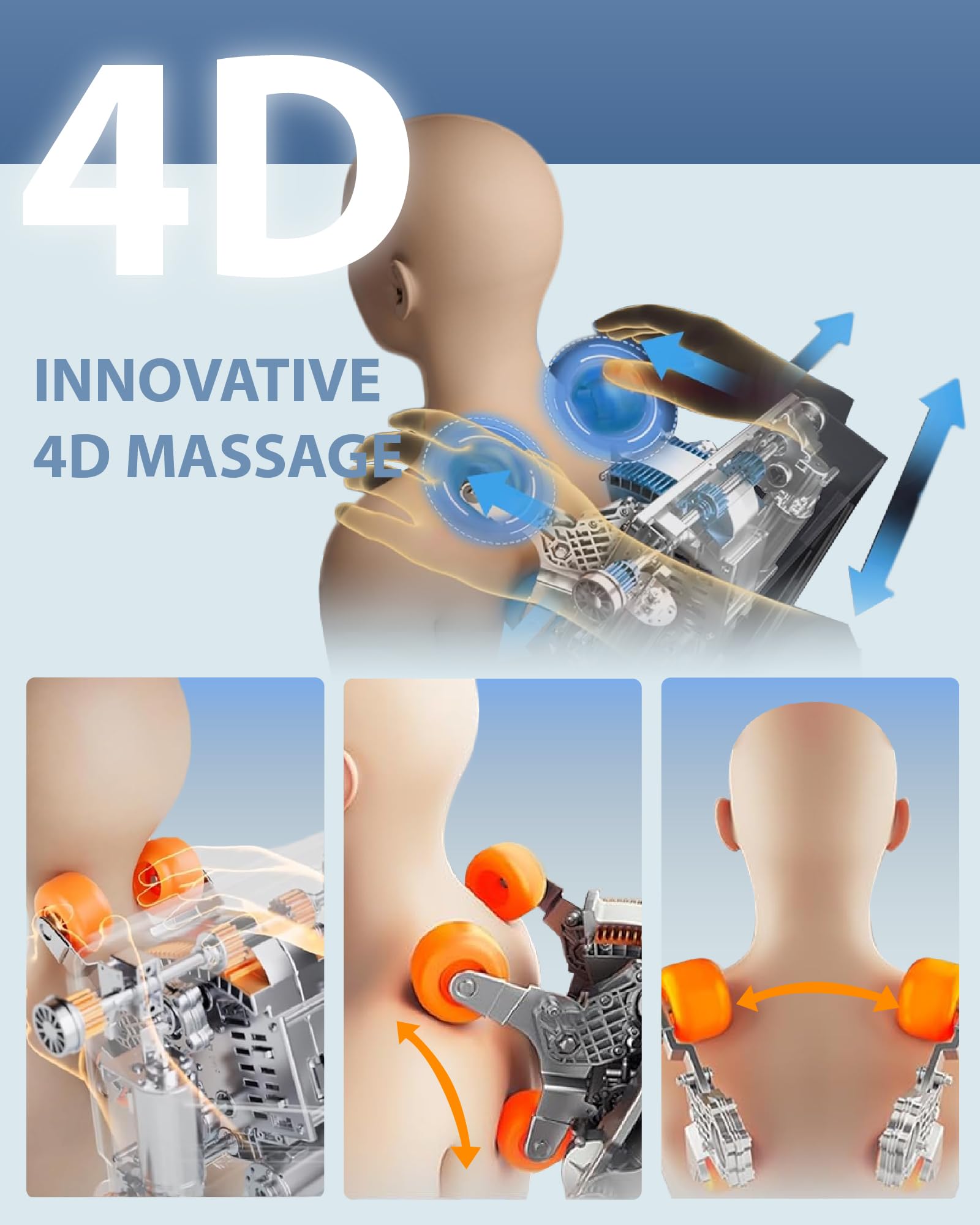 4D Massage Chair: Full Body Zero Gravity Massage Chair Full Body SL Track Chair Massage