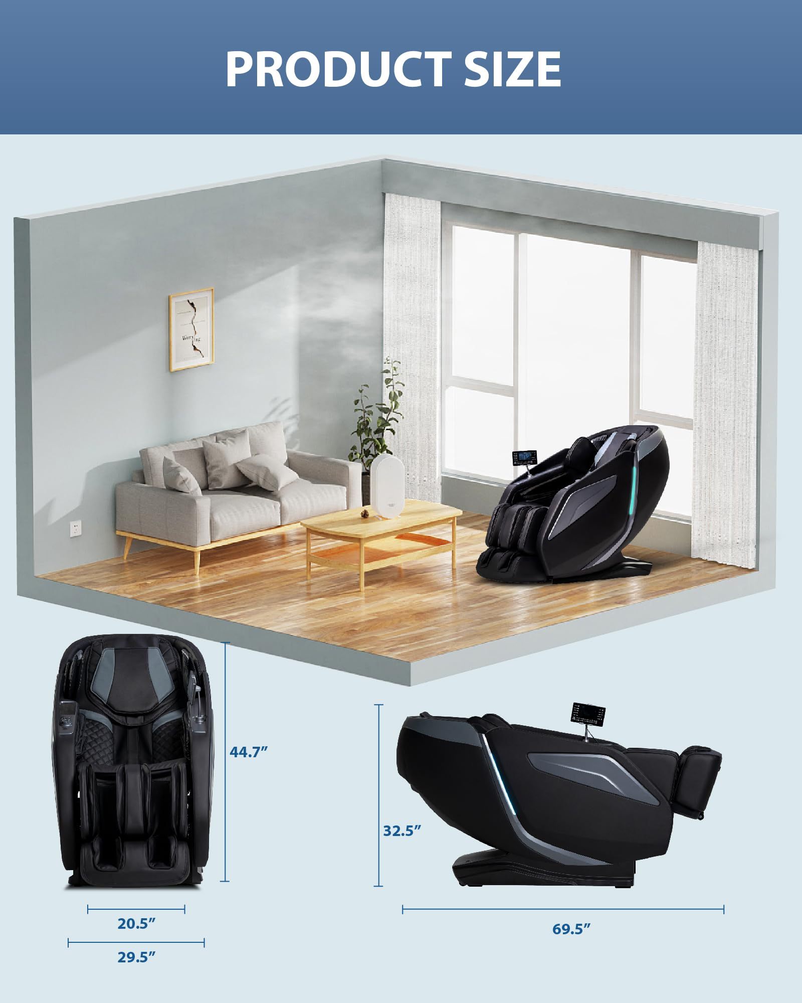 4D Massage Chair: Full Body Zero Gravity Massage Chair Full Body SL Track Chair Massage