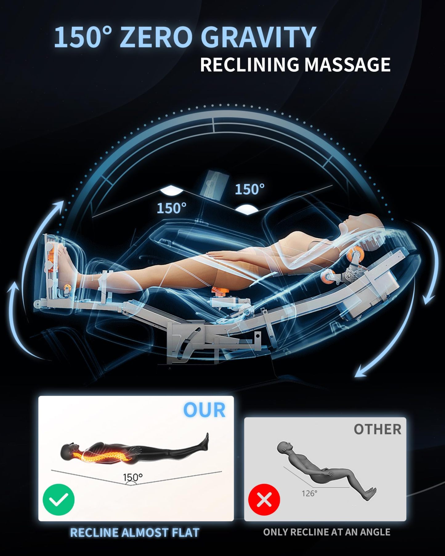 4D Massage Chair Full Body，Zero Gravity Massage Chair SL Track with Heat Calf Rollers Bluetooth AI Voice Control Body Scan