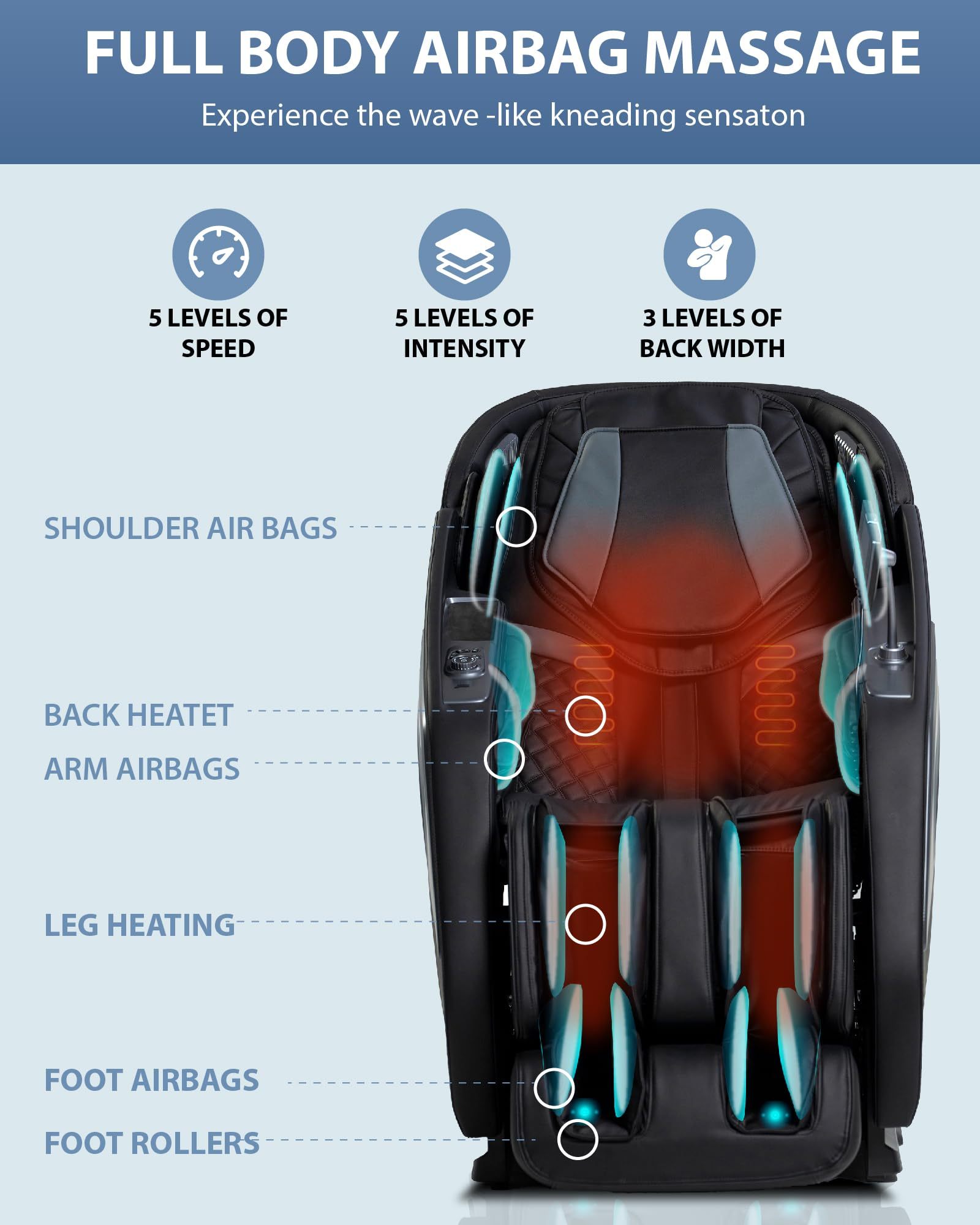 4D Massage Chair: Full Body Zero Gravity Massage Chair Full Body SL Track Chair Massage