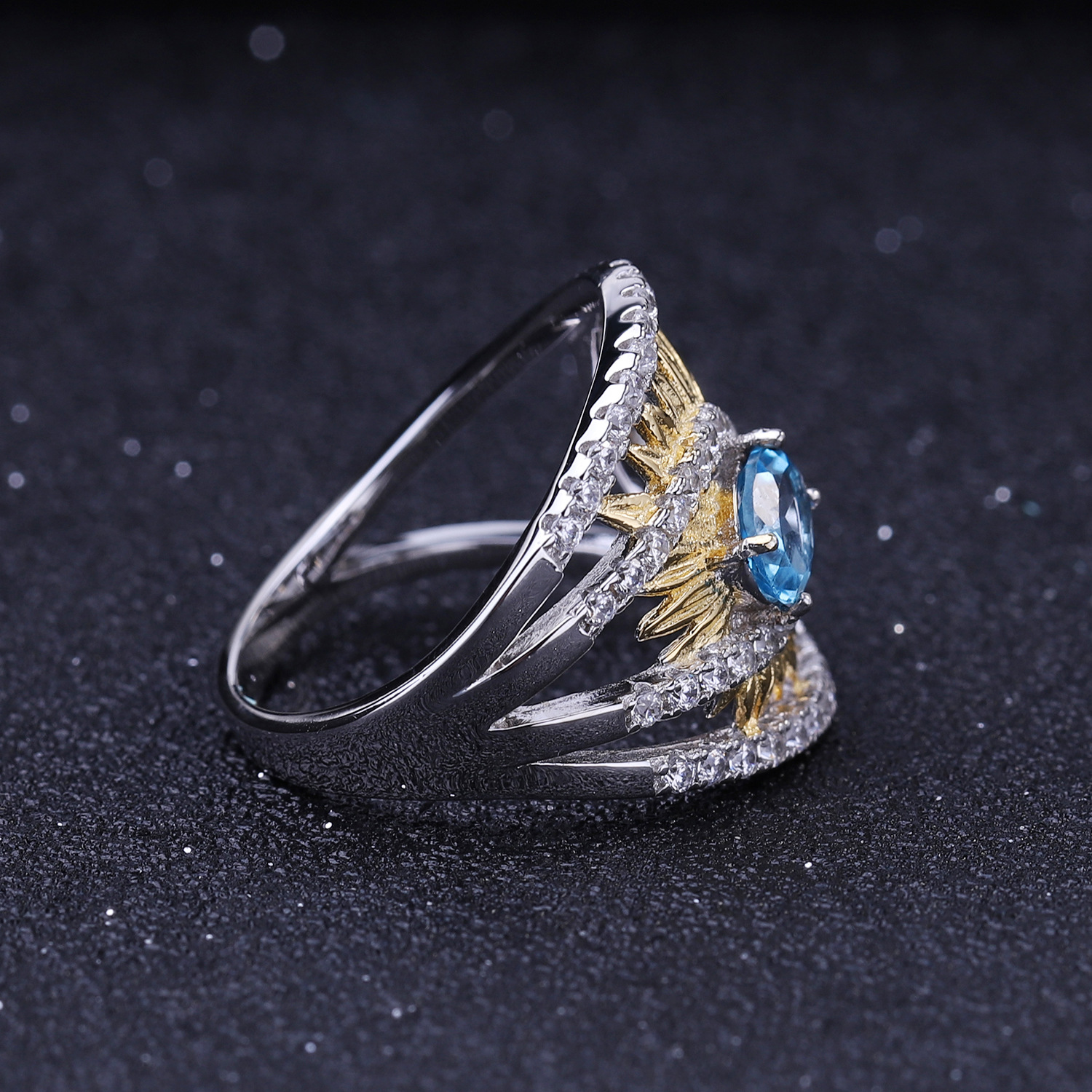 topaz ring 925 Silver  gemstone rings-luckyzgy