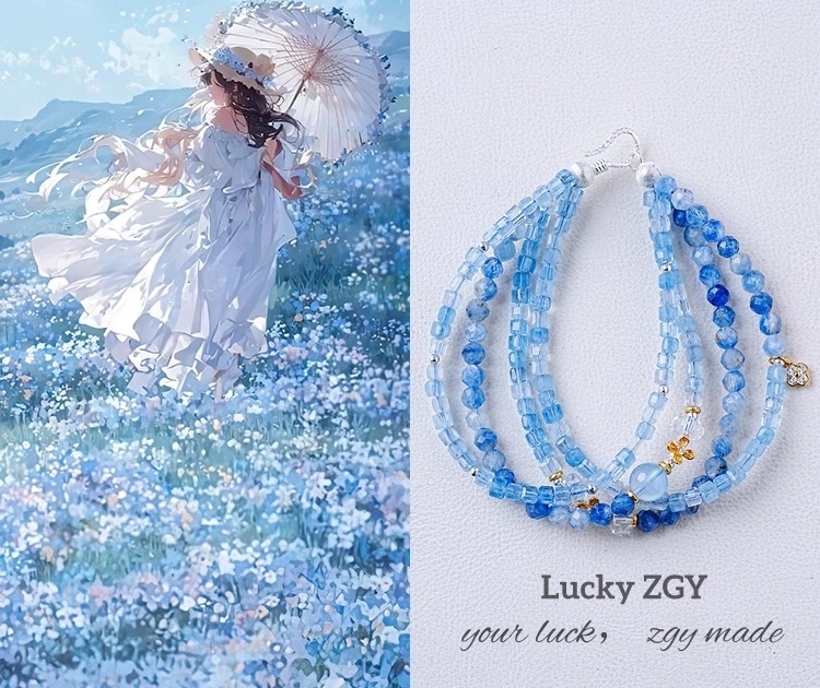 LUCKYZGY Ocean aquamarine bracelet