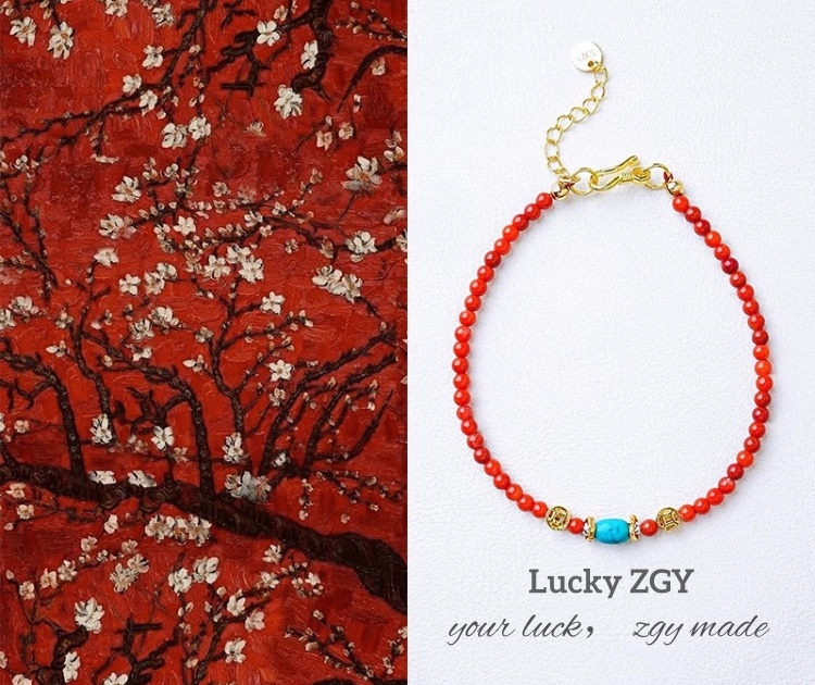 LUCKYZGY South red agate bracelet