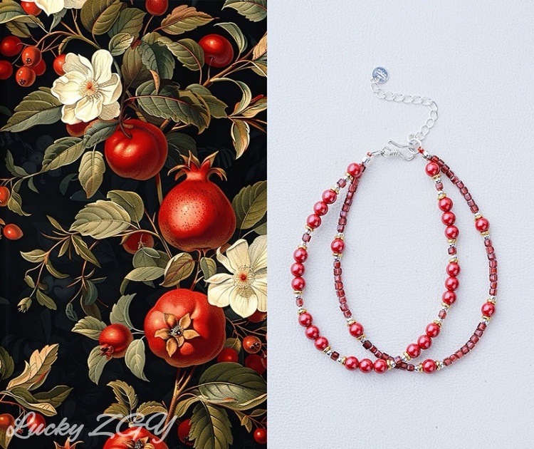 Qiyue garnet bracelet women's red cinnabar bracelet