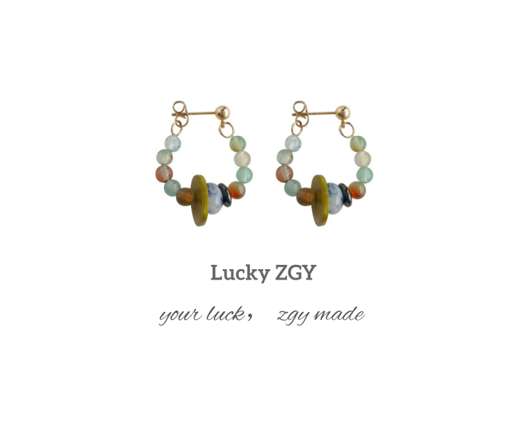 Agate 925 silver needle earrings, elegant and minimalist versatile ear accessories.