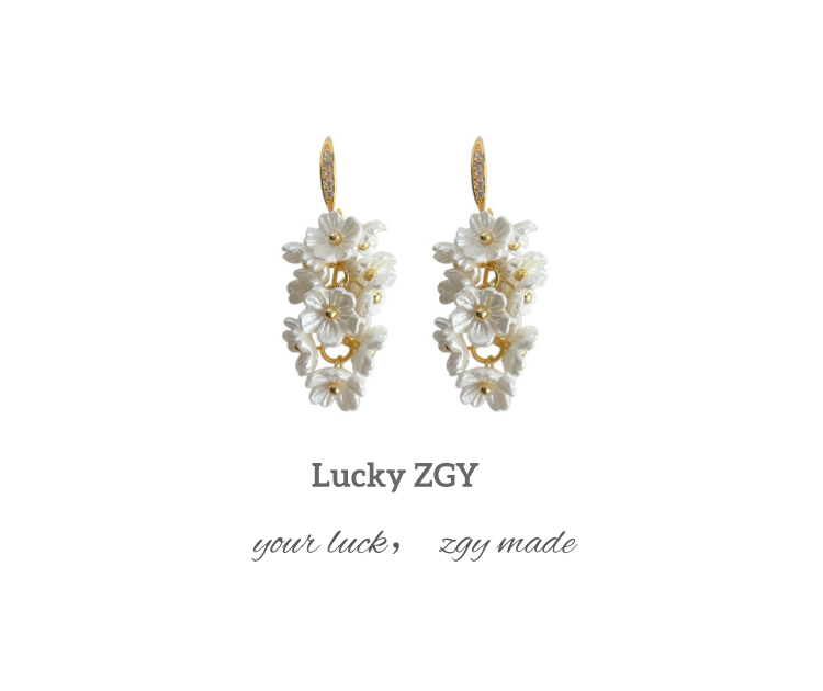 Forest-style zircon earrings