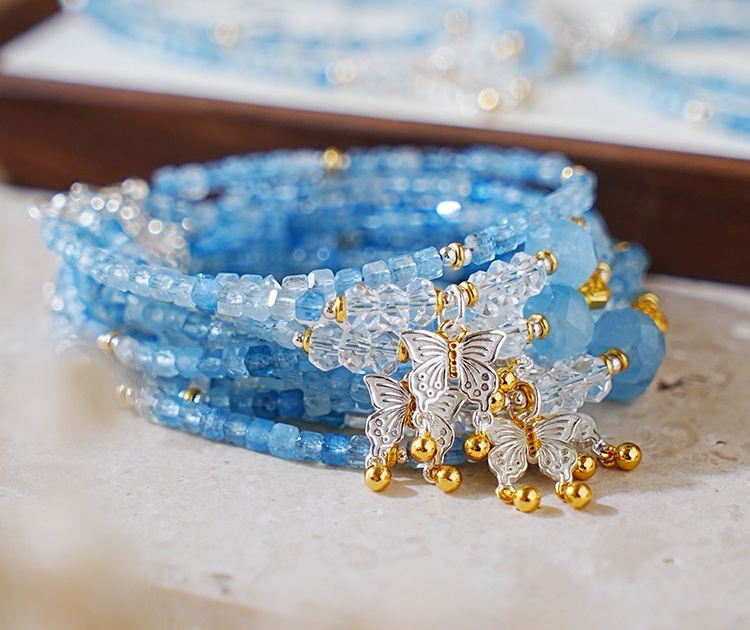 Ocean Blue  Aquamarine Bracelet