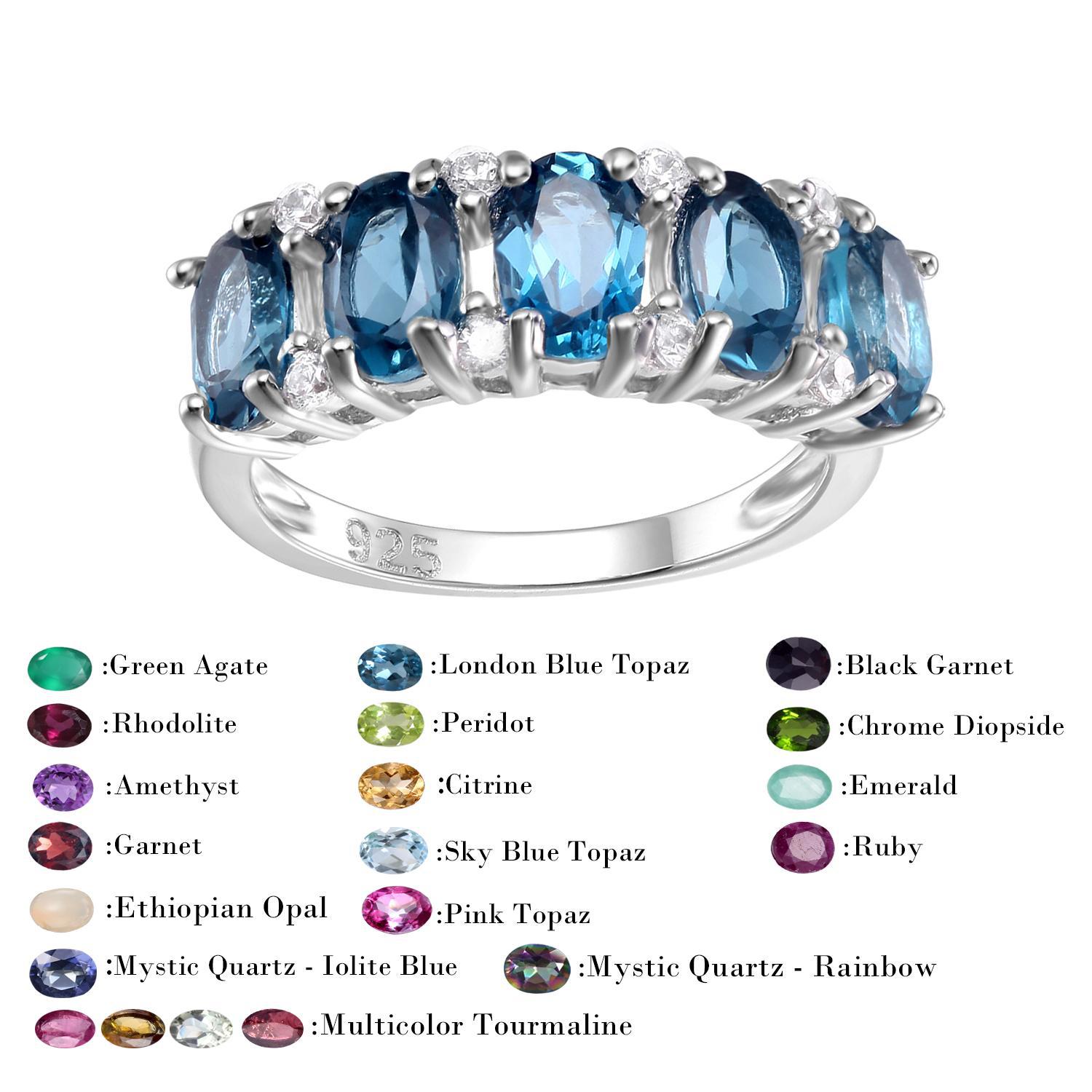 S925 Silver-Topaz rings-gemstone rings-blue topaz ring-topaz ring-luckyzgy