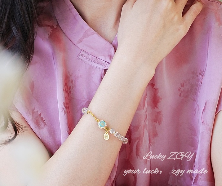 Jade Longyin white crystal bracelet