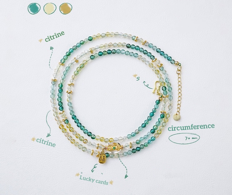 LUCKY ZGY Green Bracelet Women's Premium Citrine Bracelet