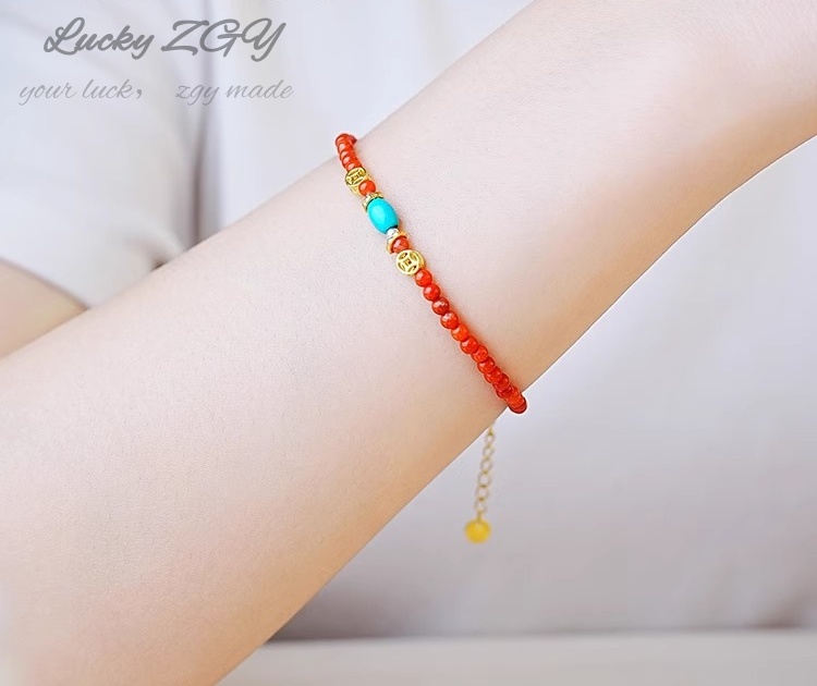 LUCKYZGY South red agate bracelet