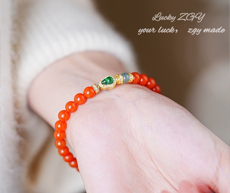 LUCKY ZGY  HAPPINESS Southern red agate bracelet