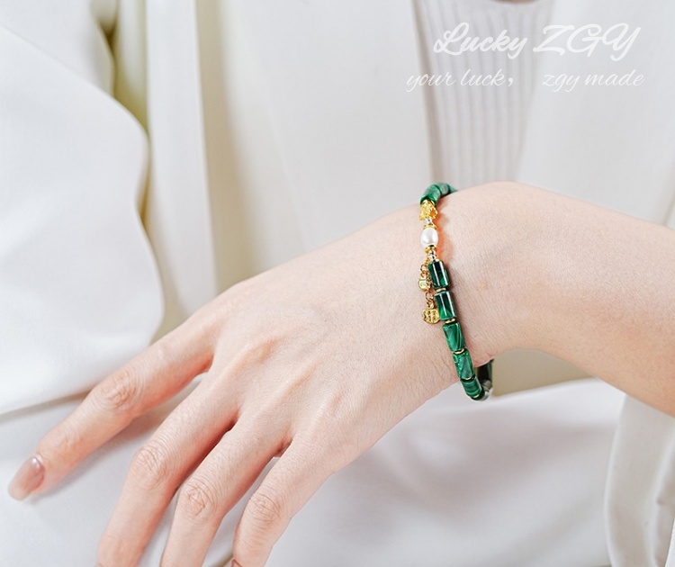 Blue finch malachite bracelet