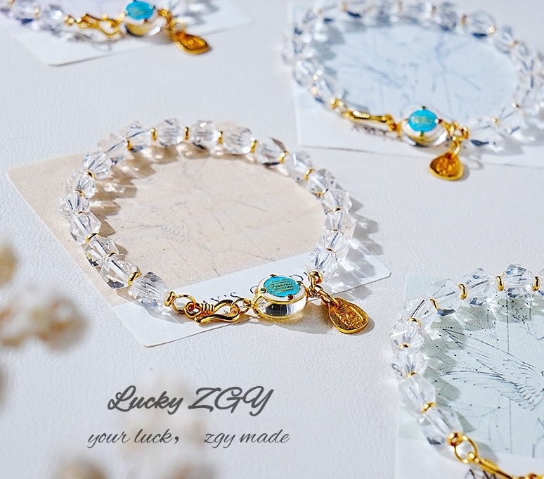 Jade Longyin white crystal bracelet