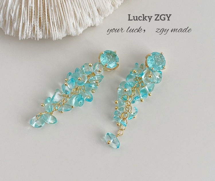 Ocean long tassel earrings