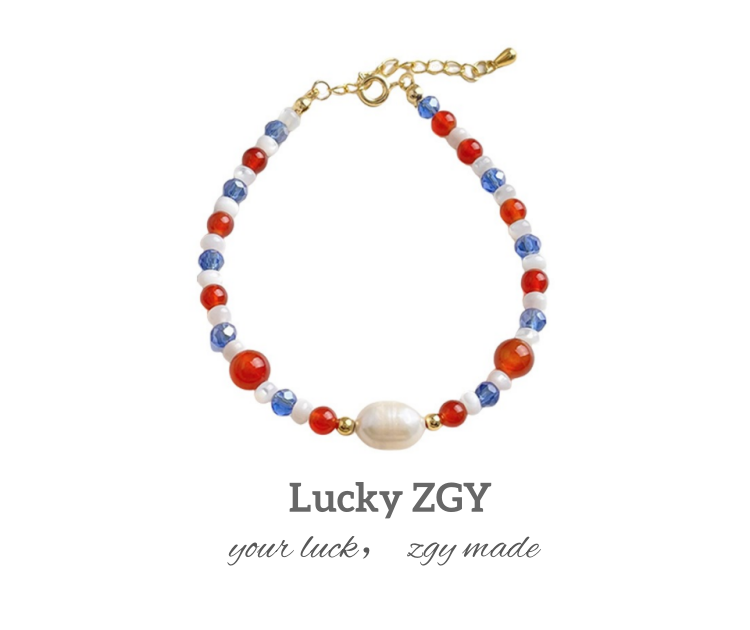Pearl shell bracelet natural red agate bracelet