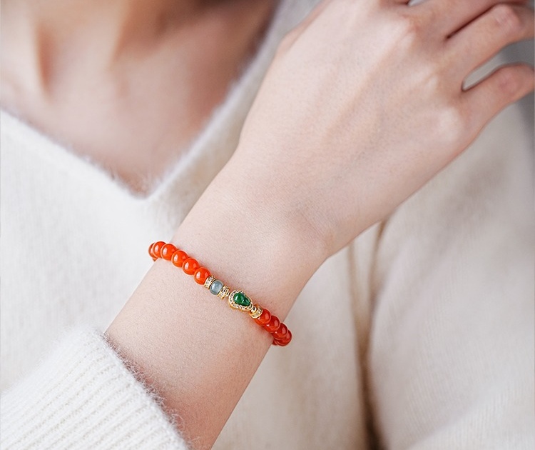 LUCKY ZGY  HAPPINESS Southern red agate bracelet