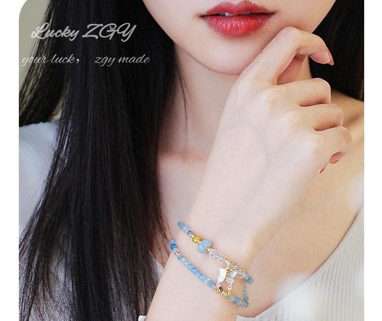 Ocean Blue  Aquamarine Bracelet