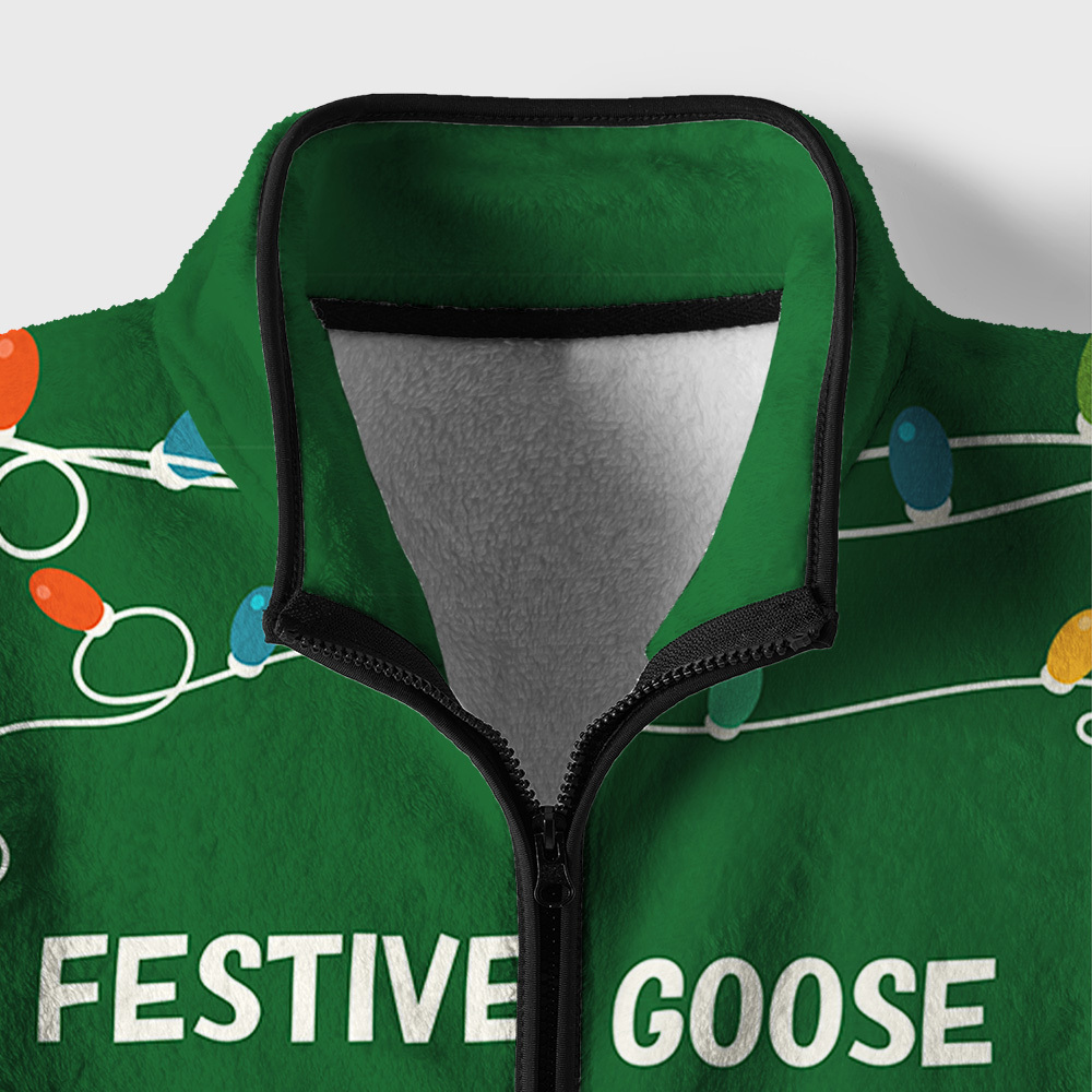 Festive Goose Escape Geek Polar Fleece Full-Zip Jacket