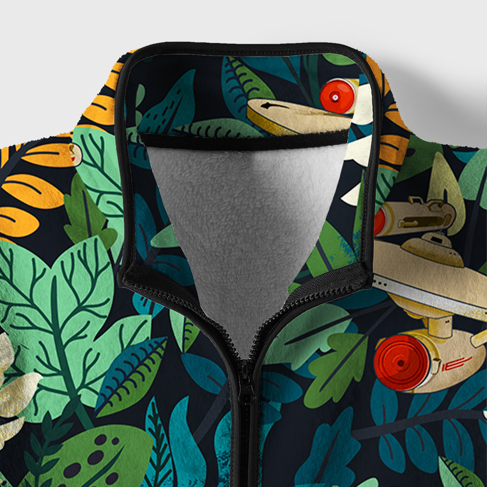 Scifi Spacecraft Hawaii Geek Polar Fleece Full-Zip Jacket