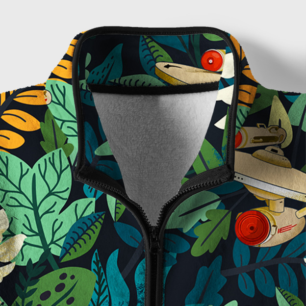 Scifi Spacecraft Hawaii Geek Polar Fleece Full-Zip Jacket