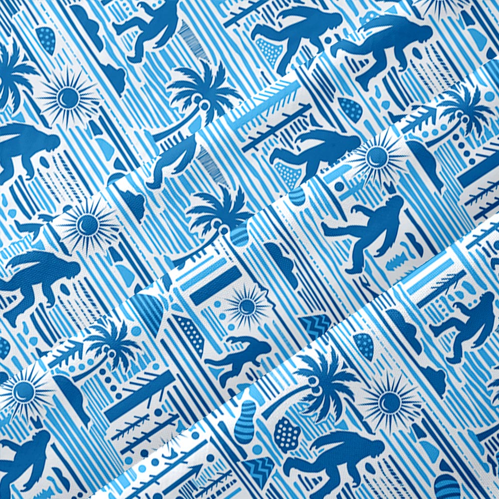 Big Foot Blue Hawaii Button Up Pocket Shirt