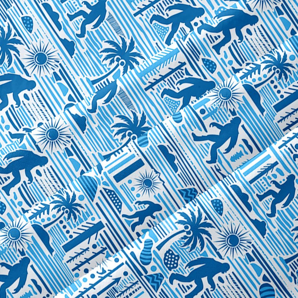 Big Foot Blue Hawaii Button Up Pocket Shirt