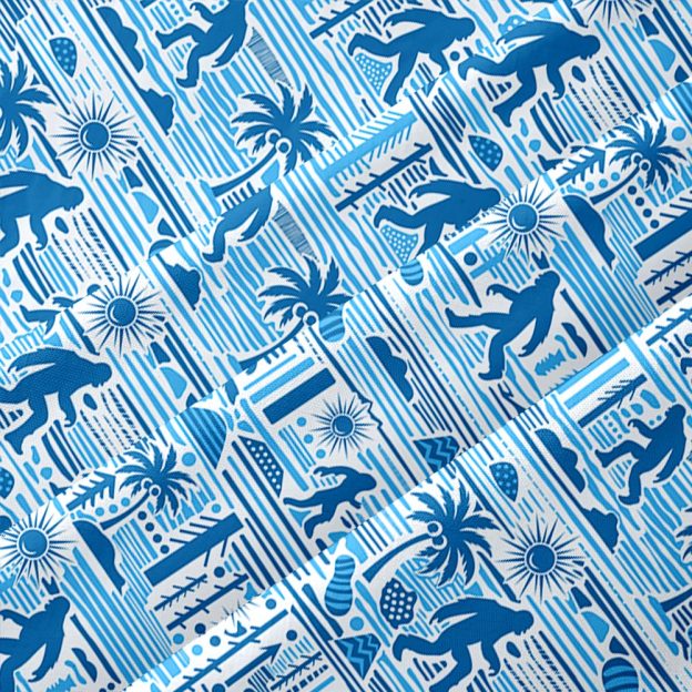 Big Foot Blue Hawaii Button Up Pocket Shirt