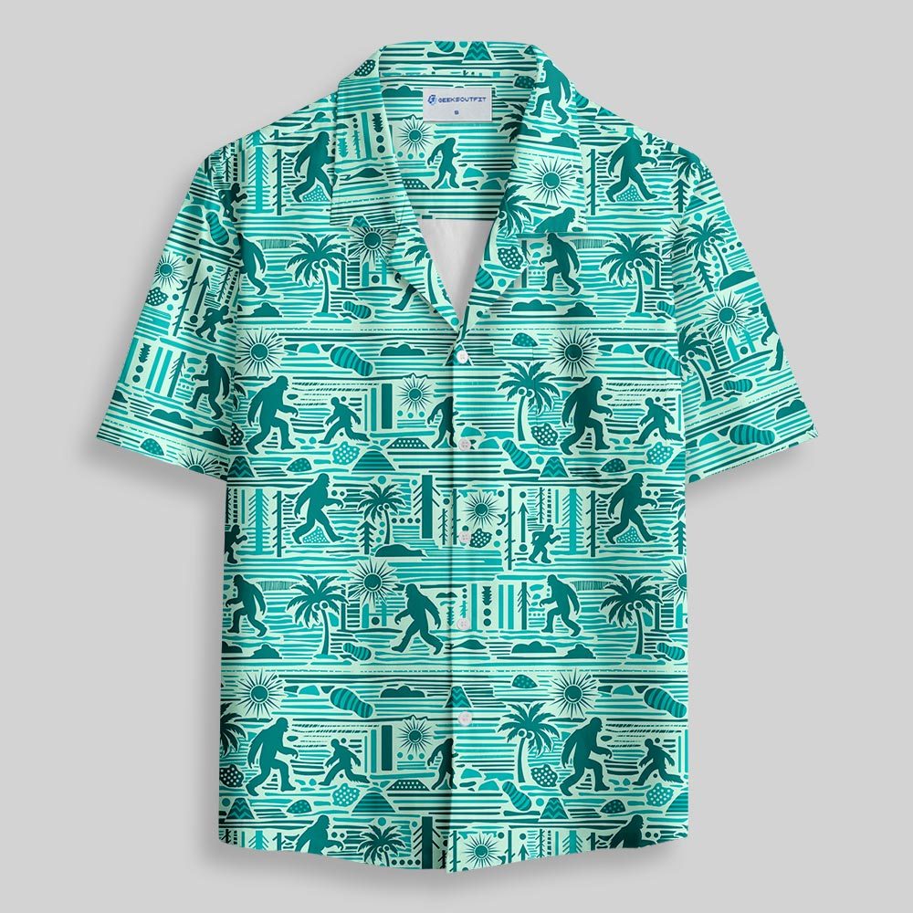 Big Foot’s Green Hawaii Button Up Pocket Shirt
