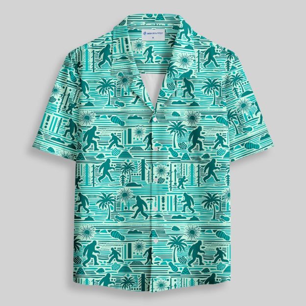 Big Foot’s Green Hawaii Button Up Pocket Shirt