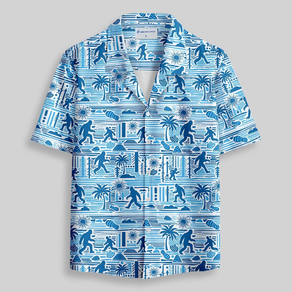 Big Foots Blue Hawaii Button Up Pocket Shirt
