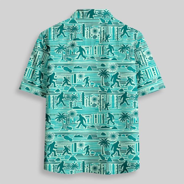 Big Foot’s Green Hawaii Button Up Pocket Shirt