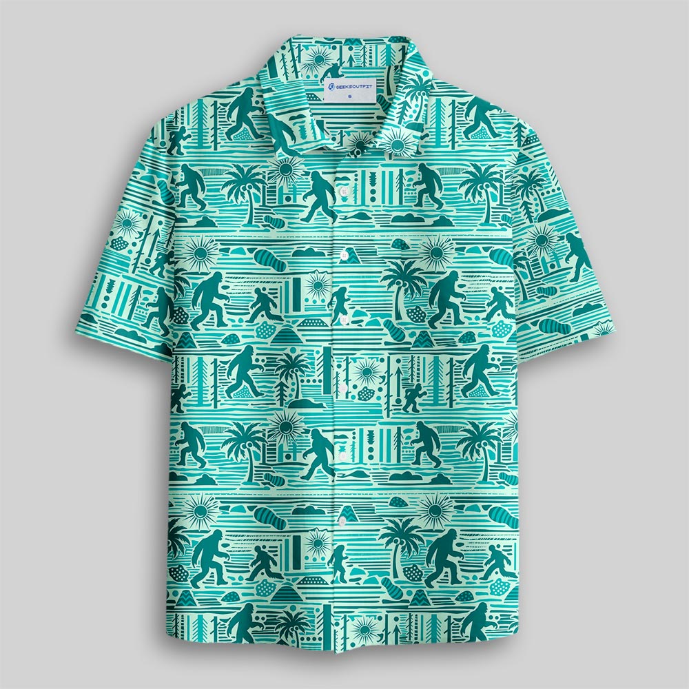 Big Foot’s Green Hawaii Button Up Pocket Shirt