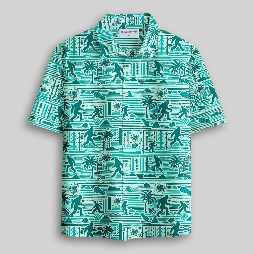 Big Foot’s Green Hawaii Button Up Pocket Shirt
