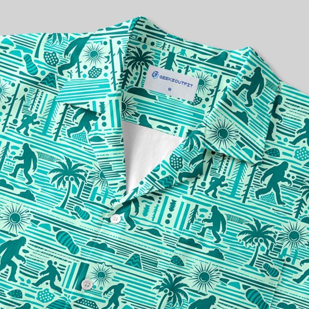 Big Foot’s Green Hawaii Button Up Pocket Shirt