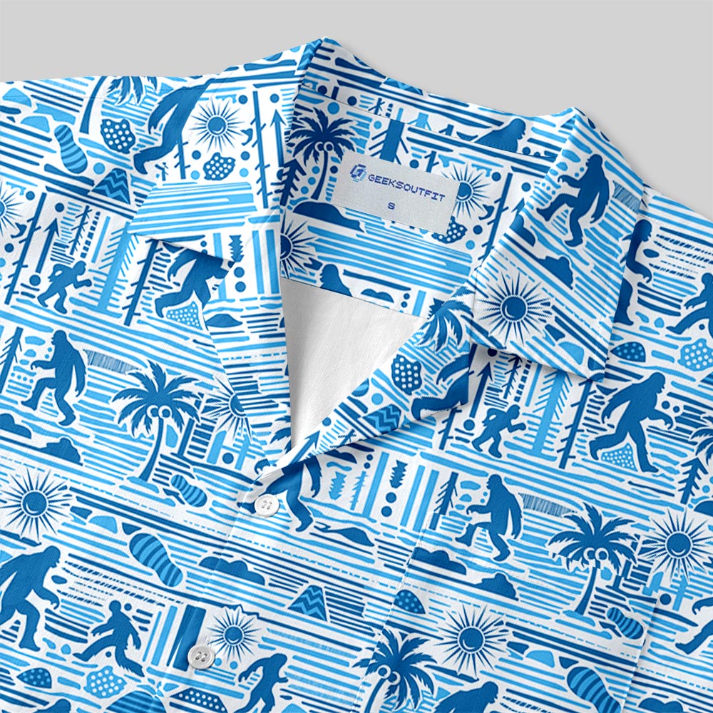Big Foot Blue Hawaii Button Up Pocket Shirt