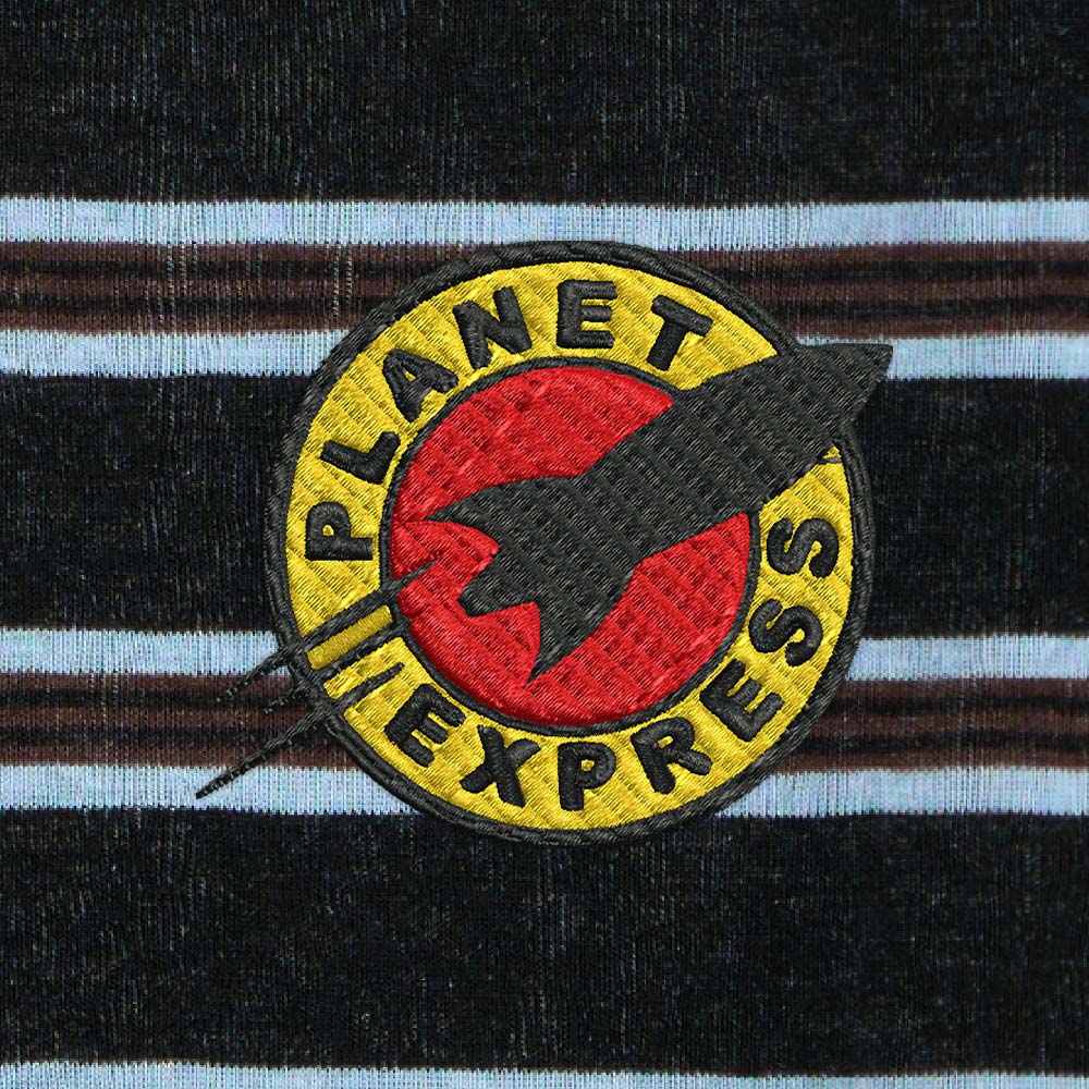 Planet Express Lycra Striped Embroidered Long-Sleeve Shirts