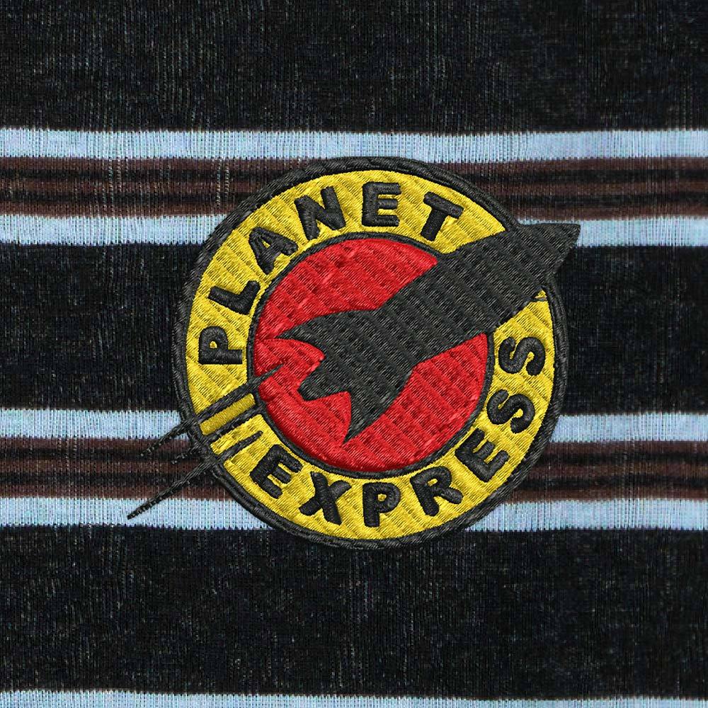 Planet Express Lycra Striped Embroidered Long-Sleeve Shirts