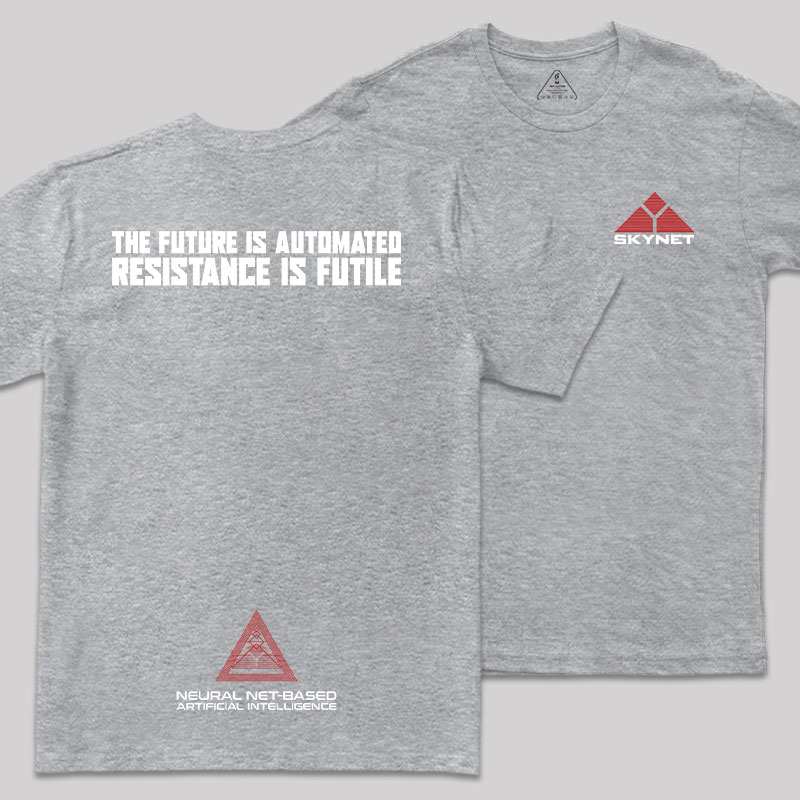 Skynet Front And Back Printing Geek T-Shirt