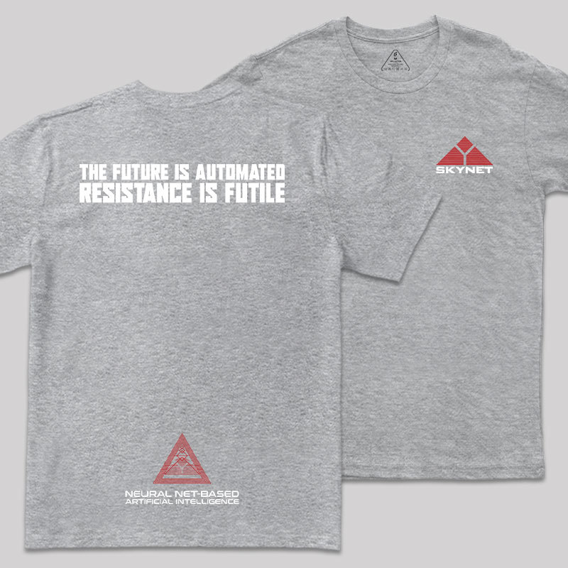 Skynet Front And Back Printing Geek T-Shirt