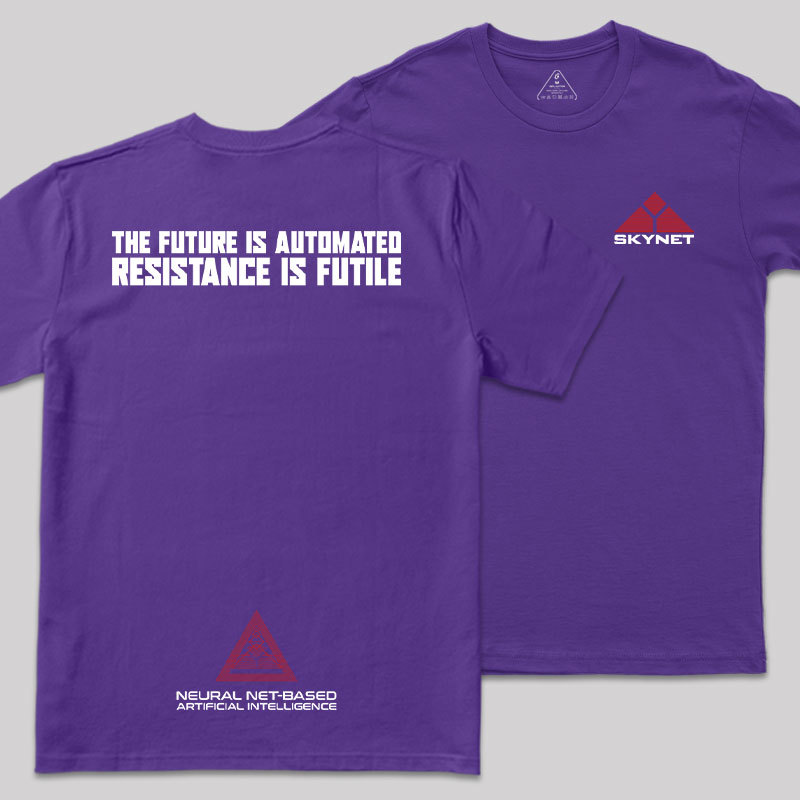 Skynet Front And Back Printing Geek T-Shirt