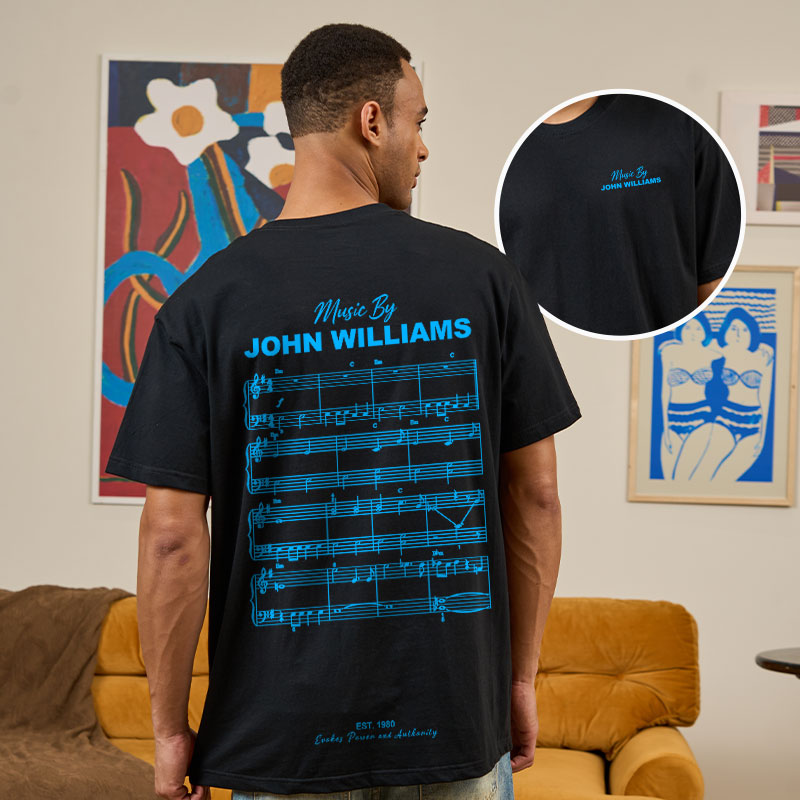 Music by John Williams Front and Back Printing Geek T-Shirt