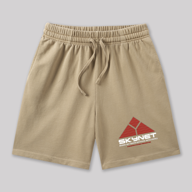Skynet System Geeky Washed Shorts