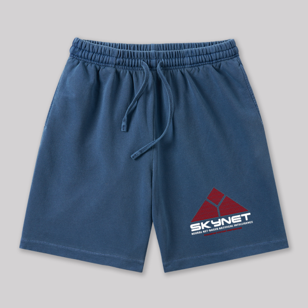 Skynet System Geeky Washed Shorts