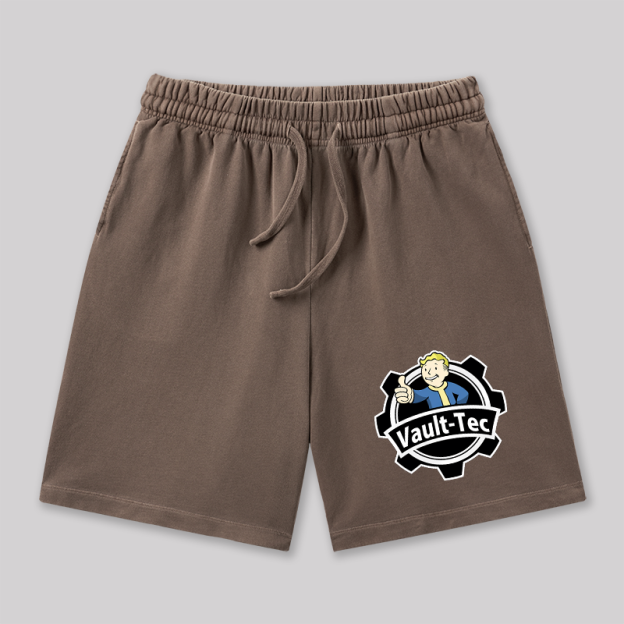 Vault-Tec Funny Game Geeky Washed Shorts