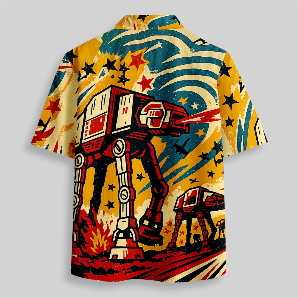 Graffiti ATAT Hawaii Button Up Pocket Shirt