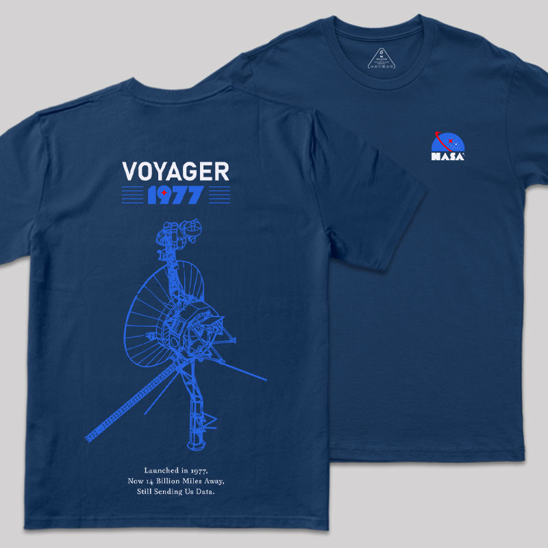 VOYAGER 1977 Front and Back Printing Geek T-Shirt