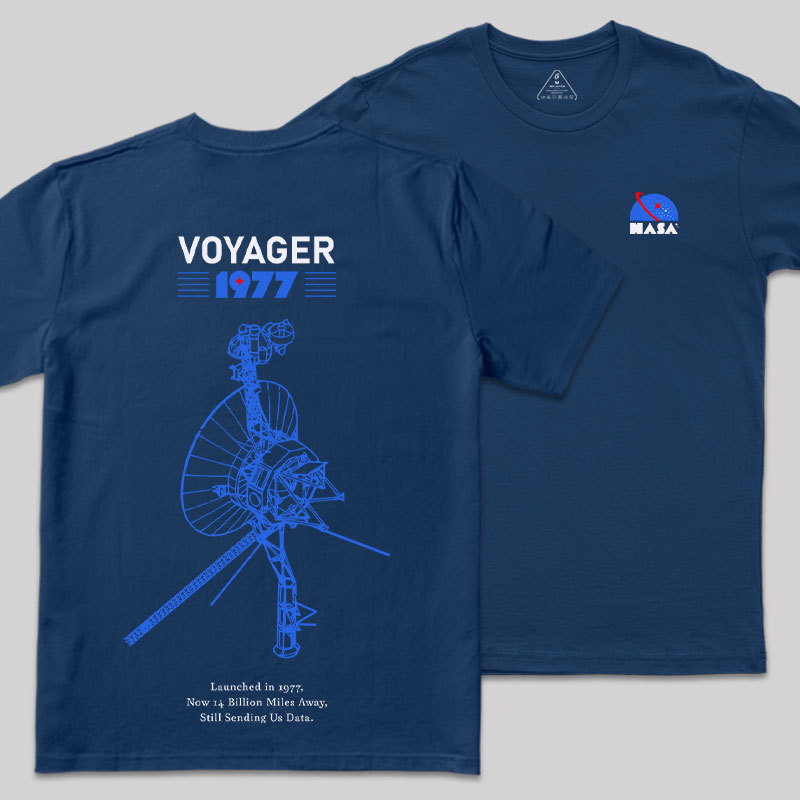 VOYAGER 1977 Front and Back Printing Geek T-Shirt